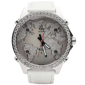 Jacob & Co Five Time Zone Diamond Watch Stainless Steel 6.80 CT Women’s